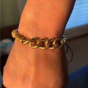 NWT Gold Chain and Marble Stone Beaded Bracelet